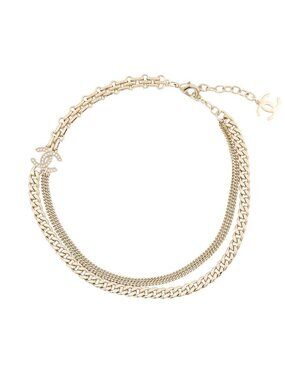 Chanel Necklace CC Logo Rhinestone 25